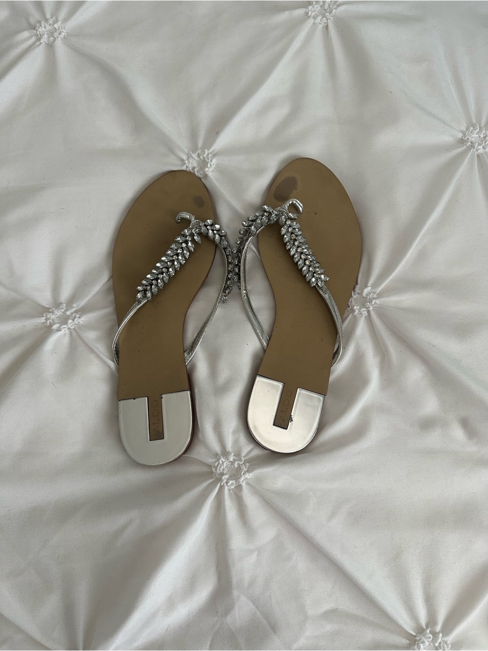 ALDO Women's Silver Crystal Embellished Sandals